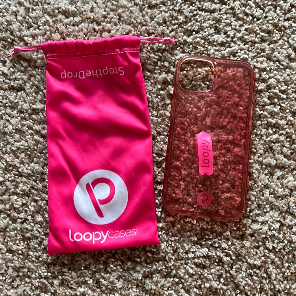 Loopy iPhone 13 Clear Neon/Hot Pink Case
